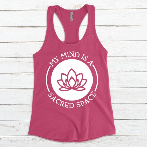 Racerback Tank Top Yoga Hot Pink S M L XL - Picture 2 of 4